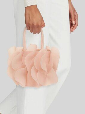 Peach Blush ~Farm Rio Jelly Flower top handle Bucket Bag MSRP$288 Cute &Chic